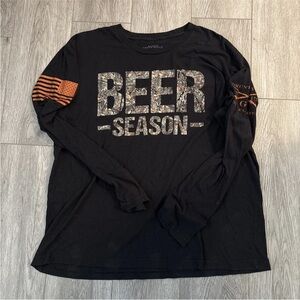 Grunt Style Black and Orange 'Beer Season' Long Sleeve Tee